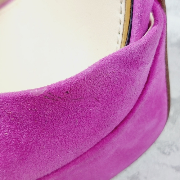 NEW Jessica Simpson Fuchsia Purple Buckle Ankle Strap Platform Heels M1004 - Picture 12 of 13